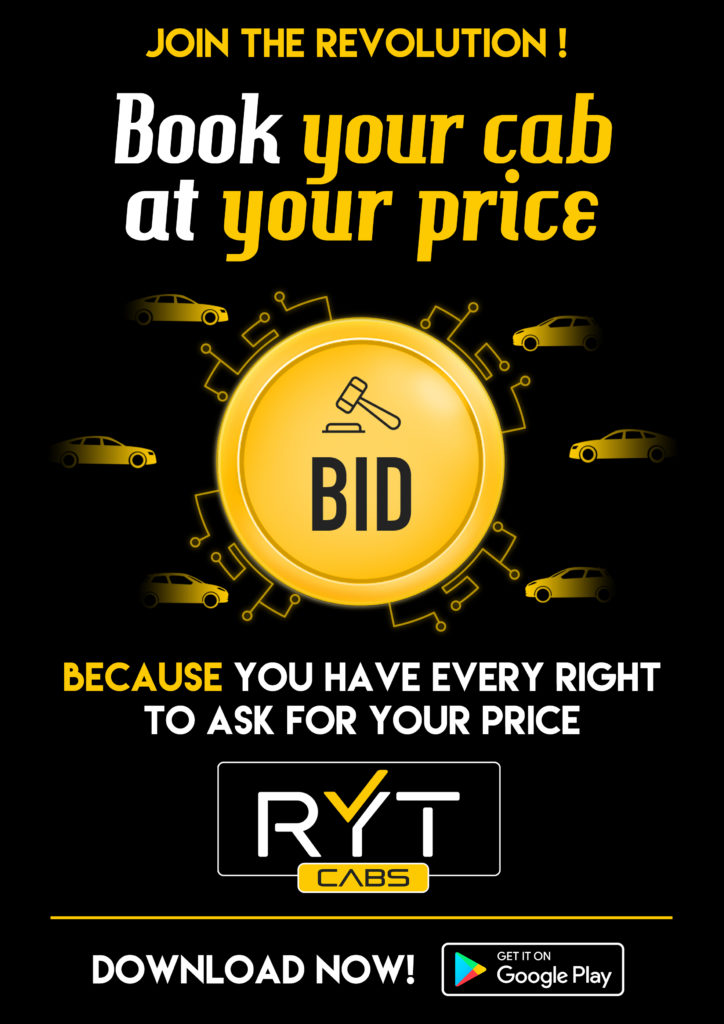 RYT Cabs: Allows you to bid for your own price