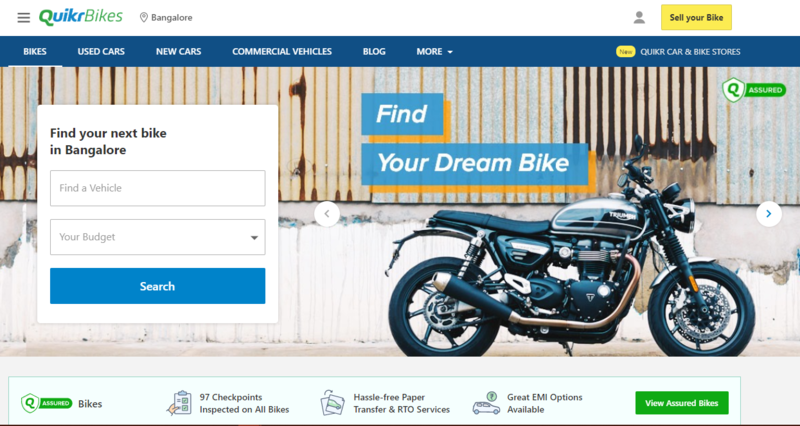 Best sites to buy used bikes in Bangalore